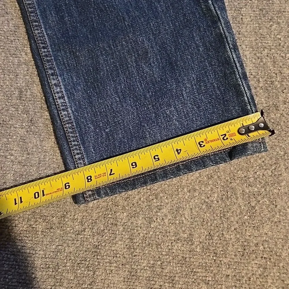 Levi Denim Jeans Mens 38x29 (Fits 37x26) Blue Strait 505 Dark 2015 High Rise